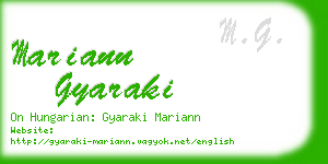 mariann gyaraki business card